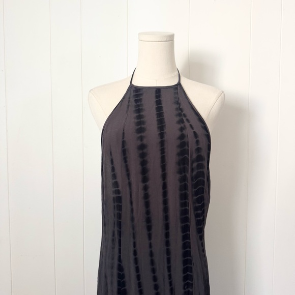 Chan Luu Shabori Tie Dye Nine Iron Black Asymmetrical Dress Small Viscose - Picture 2 of 8